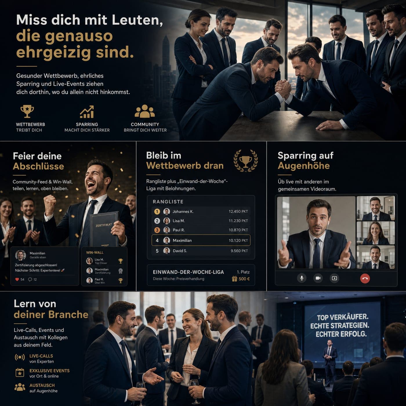 Miss dich mit Leuten, die genauso ehrgeizig sind.